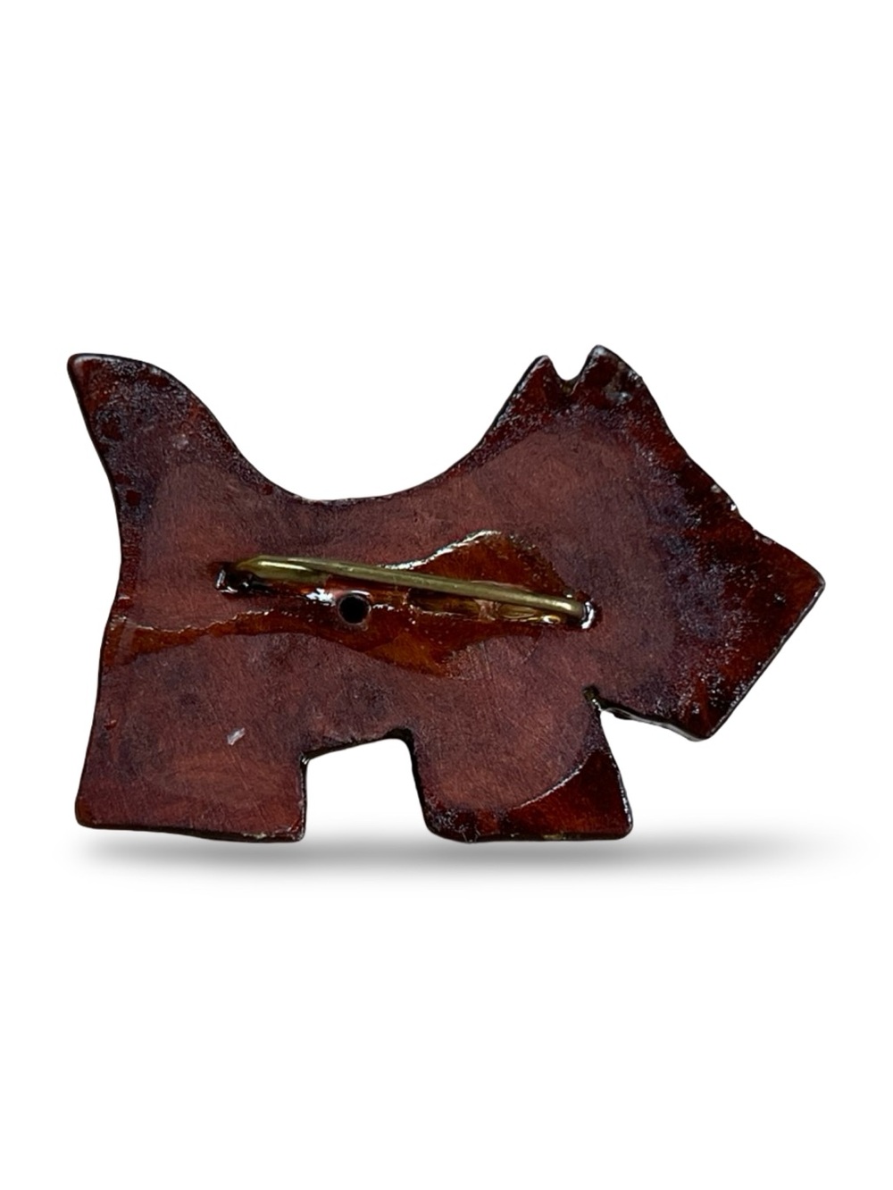 1940s Vintage Hand Carved Wood Scottie Dog Brooch Folk Art Pin 2.5” - Picture 3 of 6